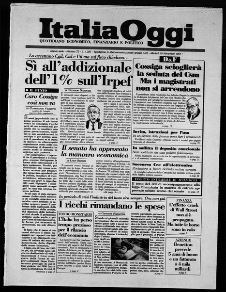 Italia oggi : quotidiano di economia finanza e politica